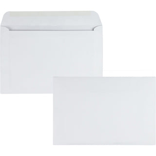 Open-Side Booklet Envelope, #6 1/2, Hub Flap, Gummed Closure, 6 x 9, White, 500/Box