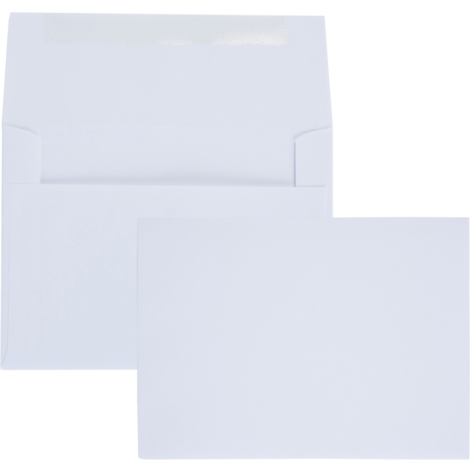 Greeting Card/Invitation Envelope, A-6, Square Flap, Gummed Closure, 4.75 x 6.5, White, 100/Box