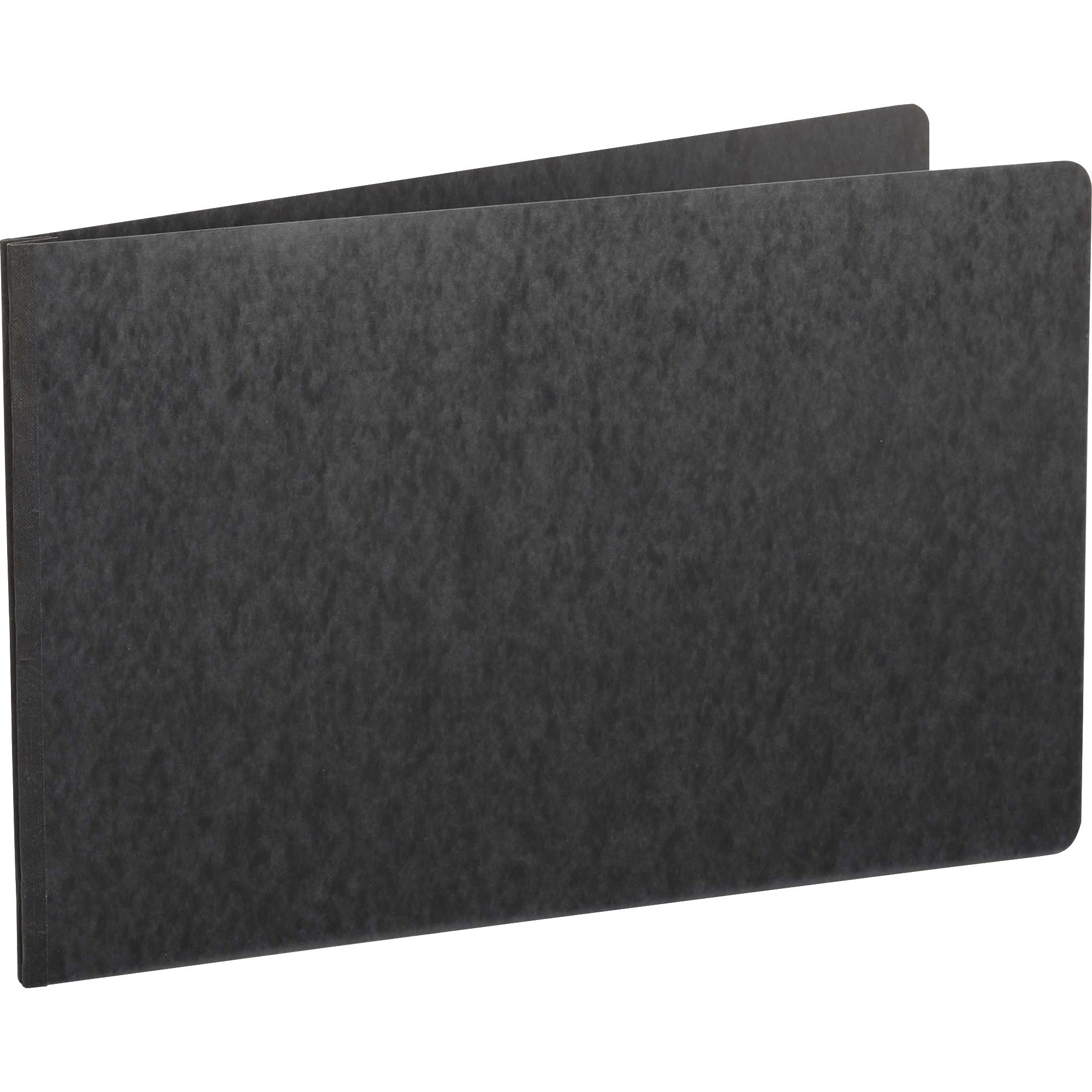 Extra Large Pressboard Report Cover w/ Reinforced Side Hinge, Two-Prong Fastener, 3" Capacity, 11 x 17, Black/Black