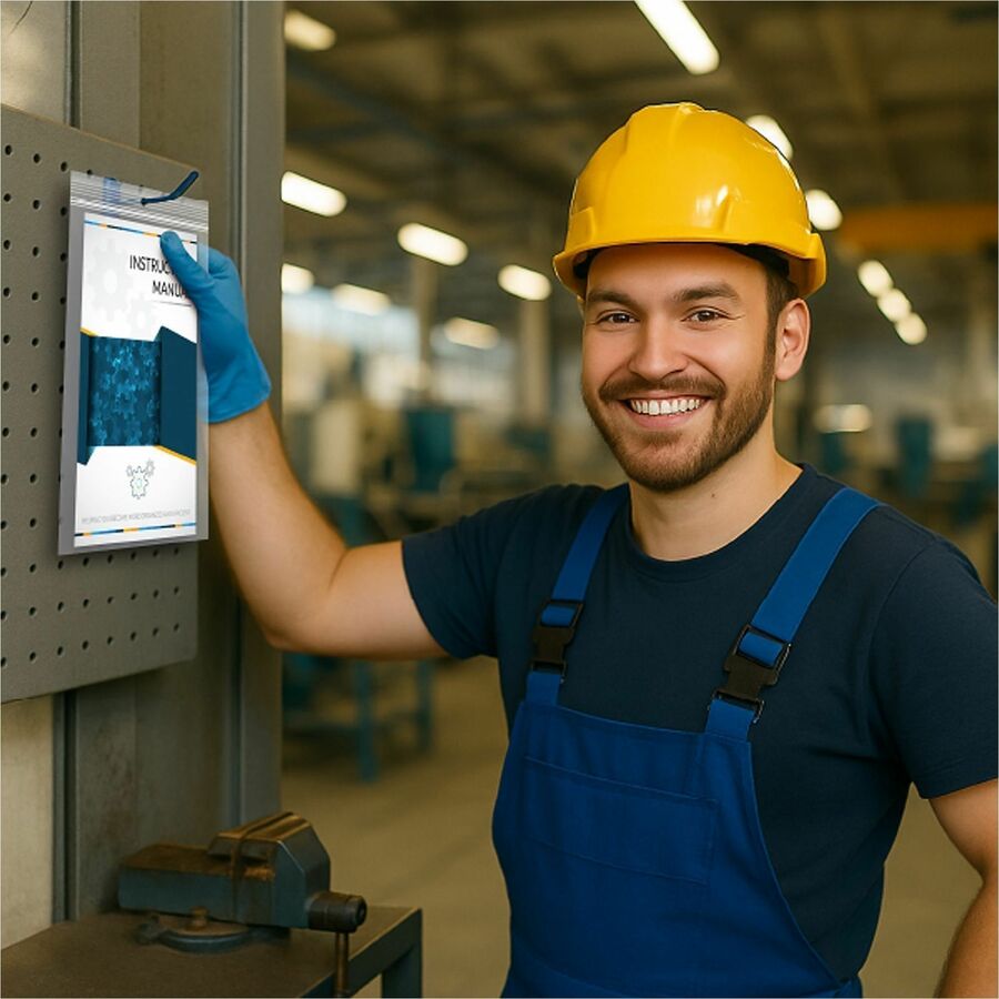 C-Line Heavyweight Industrial Poly Zip Bags - Oversized For Green Bar Computer Paper, 13 x 16-3/4 x 2, 50/BX, 47014