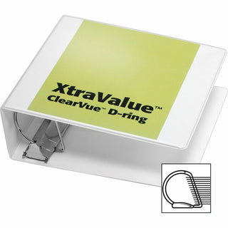 Performer ClearVue Slant-D Ring Binder, 3 Rings, 4" Capacity, 11 x 8.5, White
