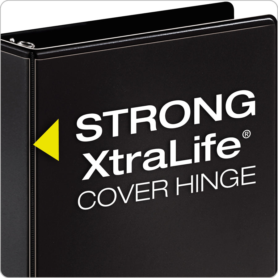 Performer ClearVue Slant-D Ring Binder, 3 Rings, 3" Capacity, 11 x 8.5, Black