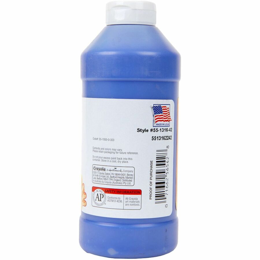 Washable Fingerpaint, Blue, 16 oz Bottle