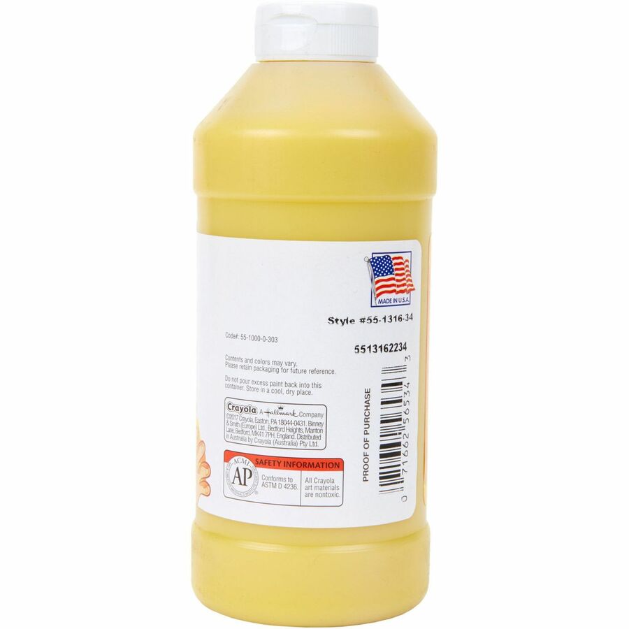 Washable Fingerpaint, Yellow, 16 oz Bottle
