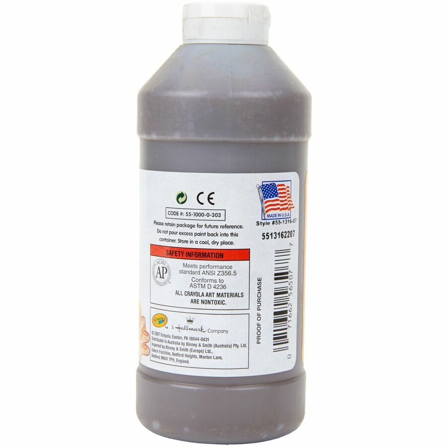 Washable Fingerpaint, Brown, 16 oz Bottle
