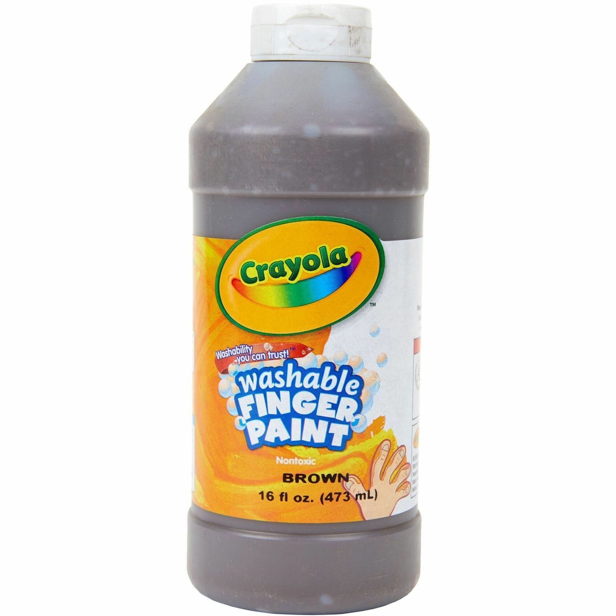 Washable Fingerpaint, Brown, 16 oz Bottle