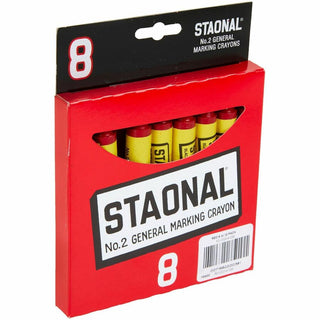 Crayola Staonal Marking Crayon - 5" Length - 0.5" Diameter - Red - 8 / Box