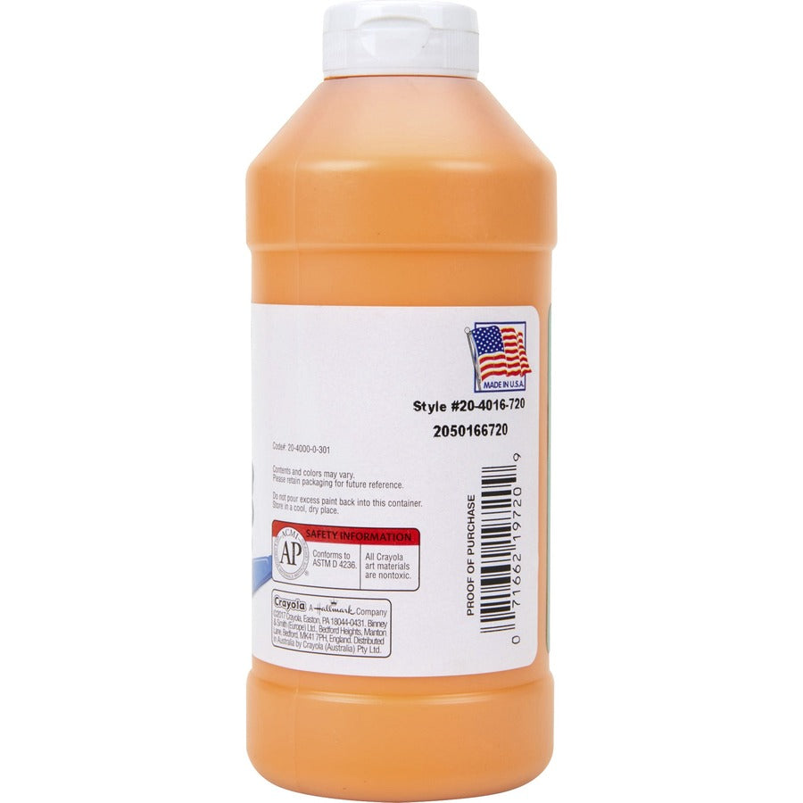 Crayola Portfolio Series Acrylic Paint - 16 fl oz - 1 Each - Brilliant Orange