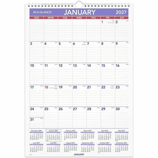 Monthly Wall Calendar with Ruled Daily Blocks, 12 x 17, White Sheets, 12-Month (Jan to Dec): 2024