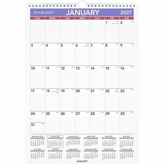 Monthly Wall Calendar with Ruled Daily Blocks, 12 x 17, White Sheets, 12-Month (Jan to Dec): 2024