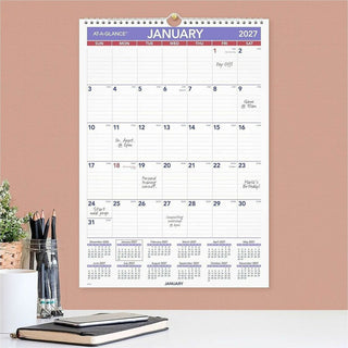 Monthly Wall Calendar with Ruled Daily Blocks, 12 x 17, White Sheets, 12-Month (Jan to Dec): 2024