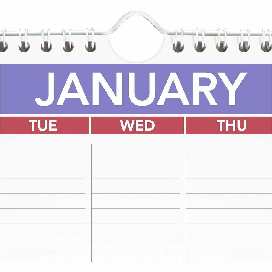 Monthly Wall Calendar with Ruled Daily Blocks, 12 x 17, White Sheets, 12-Month (Jan to Dec): 2024