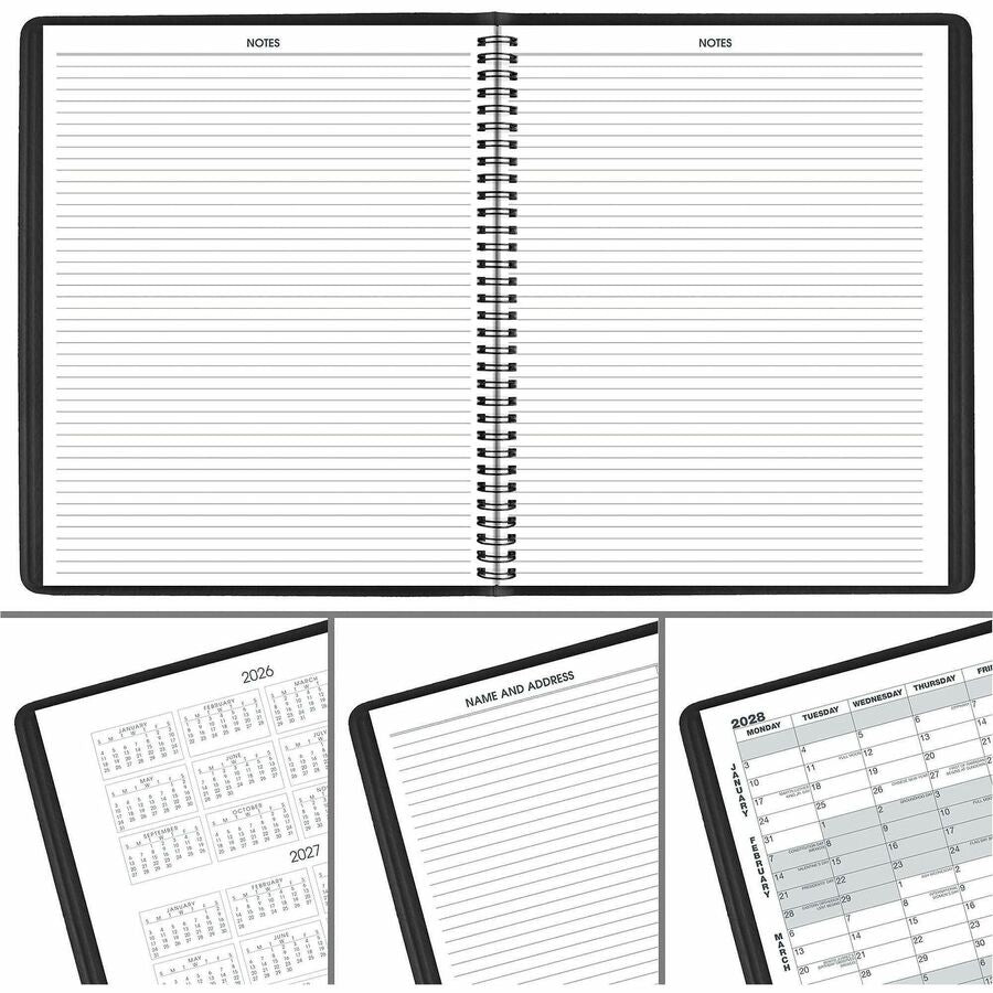 Monthly Planner, 11 x 9, Black Cover, 15-Month (Jan to Mar): 2024 to 2025