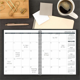 Monthly Planner, 11 x 9, Black Cover, 15-Month (Jan to Mar): 2024 to 2025