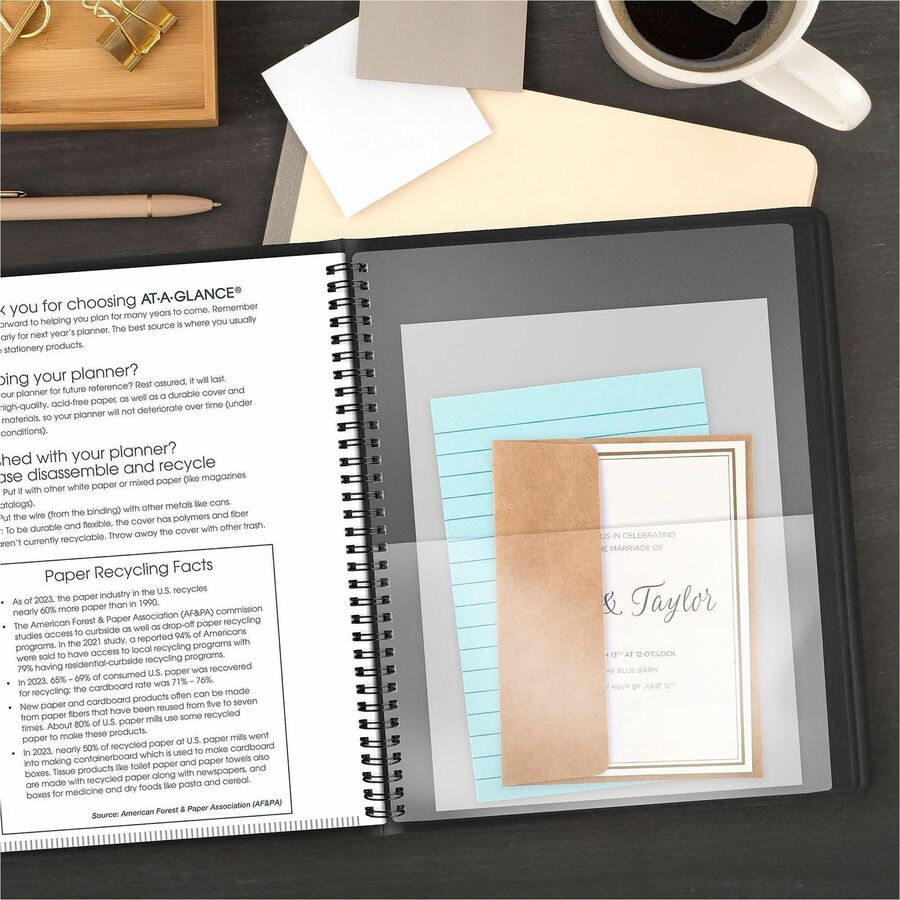 Monthly Planner, 11 x 9, Black Cover, 15-Month (Jan to Mar): 2024 to 2025