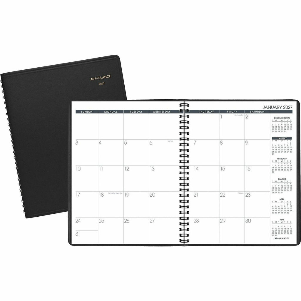 Monthly Planner, 8.75 x 7, Black Cover, 12-Month (Jan to Dec): 2024