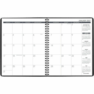 Monthly Planner, 8.75 x 7, Black Cover, 12-Month (Jan to Dec): 2024