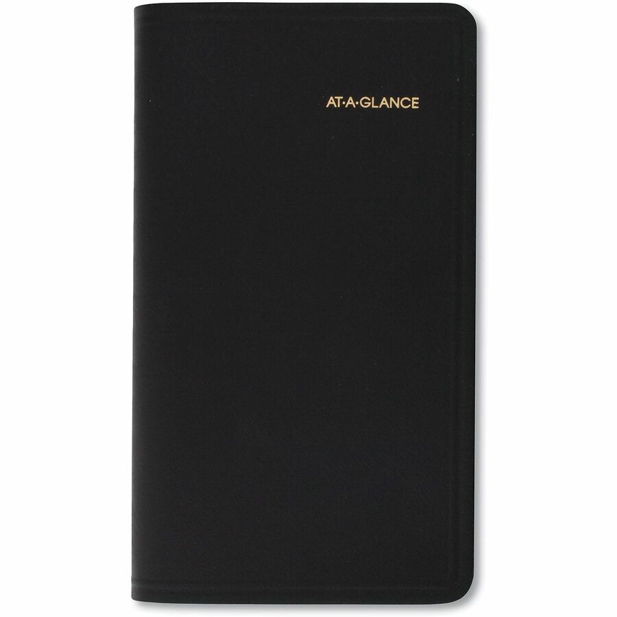 Compact Weekly Appointment Book, 6.25 x 3.25, Black Cover, 12-Month (Jan to Dec): 2024