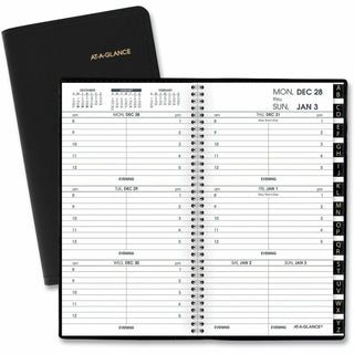 Compact Weekly Appointment Book, 6.25 x 3.25, Black Cover, 12-Month (Jan to Dec): 2024
