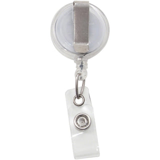 Translucent Retractable ID Card Reel, 30" Extension, Clear, 12/Pack
