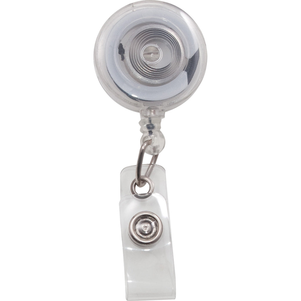Translucent Retractable ID Card Reel, 30" Extension, Clear, 12/Pack