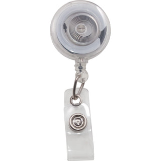 Translucent Retractable ID Card Reel, 30" Extension, Clear, 12/Pack