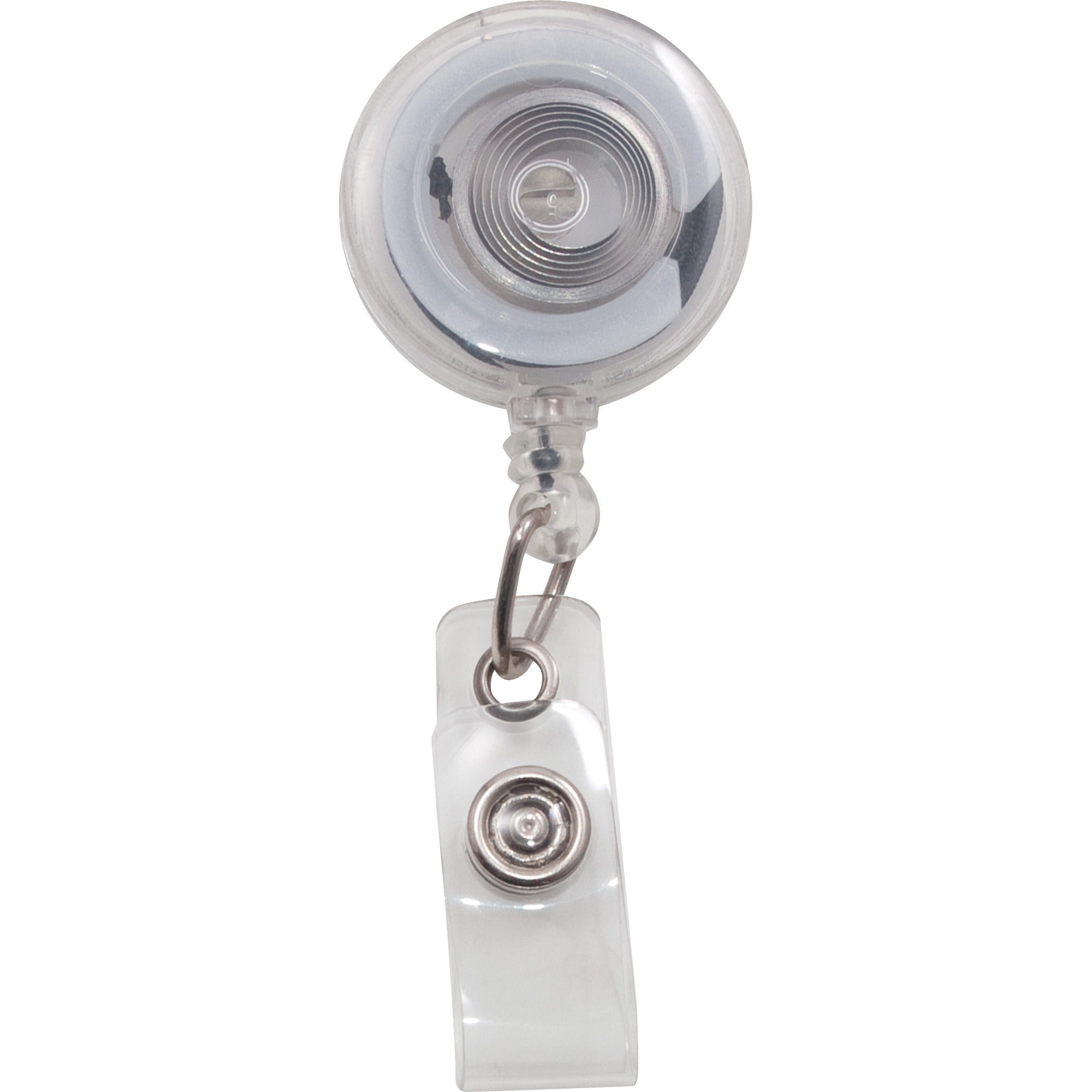 Translucent Retractable ID Card Reel, 30" Extension, Clear, 12/Pack