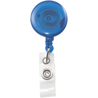 Translucent Retractable ID Card Reel, 30" Extension, Blue, 12/Pack