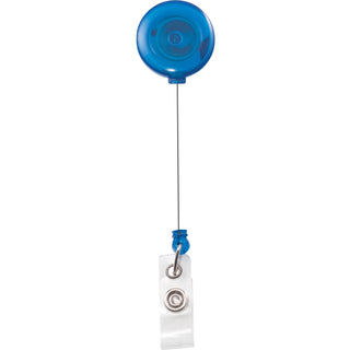 Translucent Retractable ID Card Reel, 30" Extension, Blue, 12/Pack