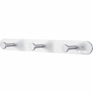 Nail Head Wall Coat Rack, Three Hooks, Metal, 18w x 2.75d x 2h, Satin