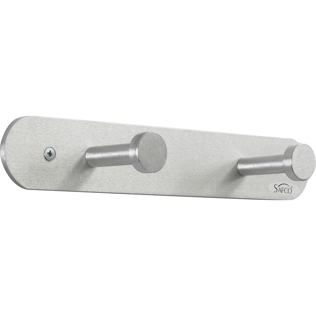 Nail Head Wall Coat Rack, Two Hooks, Metal, 12w x 2.75d x 2h, Satin