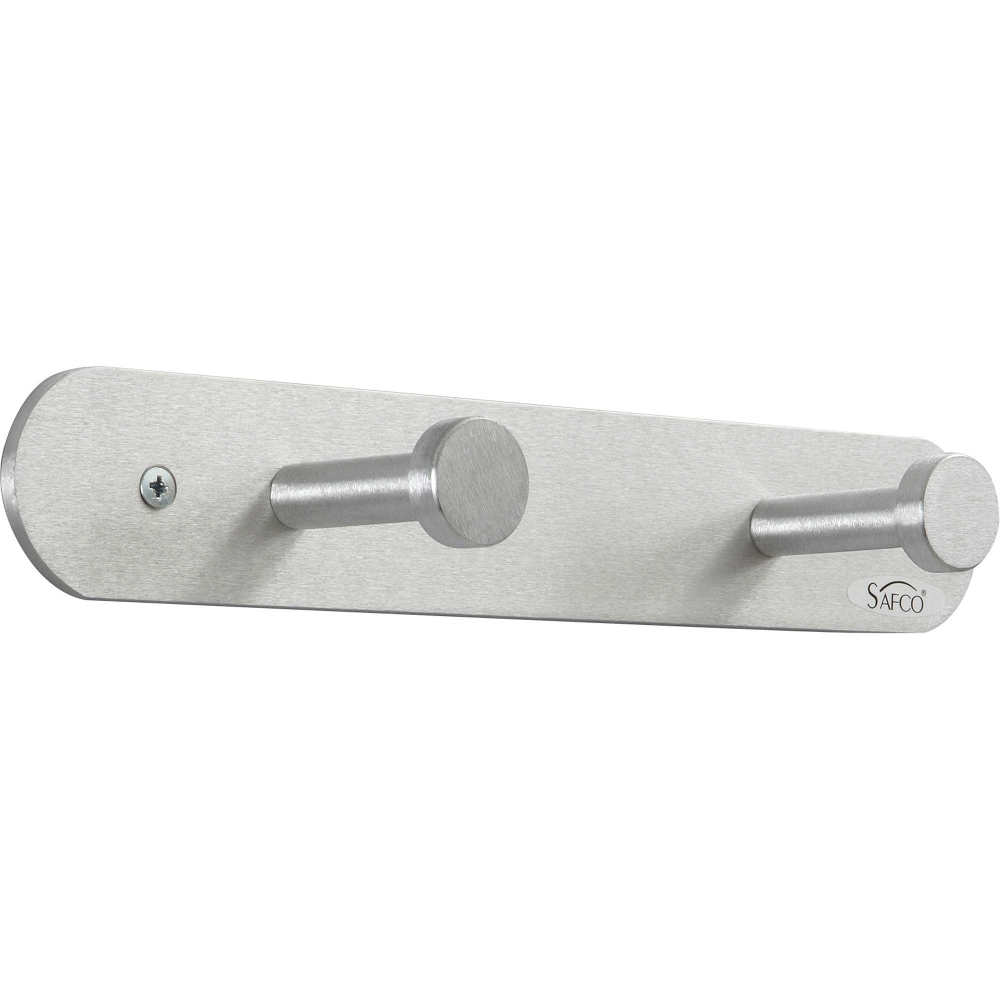 Nail Head Wall Coat Rack, Two Hooks, Metal, 12w x 2.75d x 2h, Satin