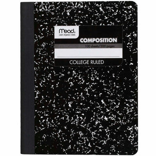 Square Deal Composition Book, Medium/College Rule, Black Cover, (100) 9.75 x 7.5 Sheets