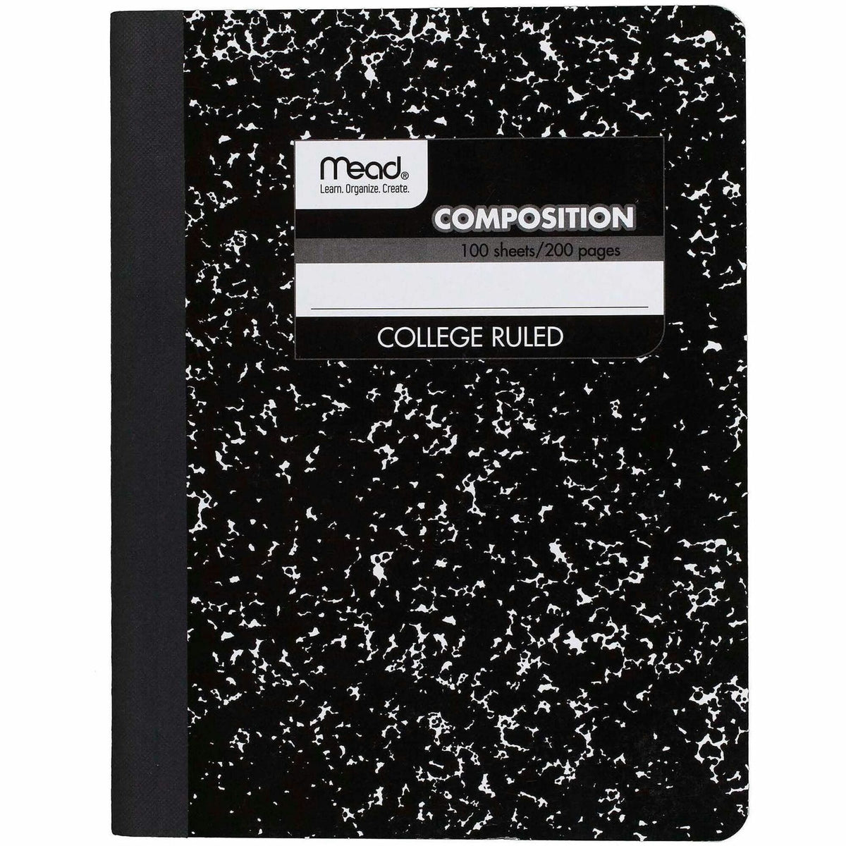 Square Deal Composition Book, Medium/College Rule, Black Cover, (100) 9.75 x 7.5 Sheets