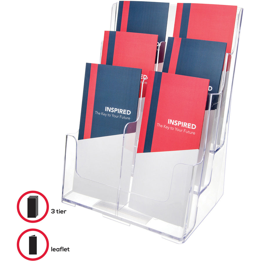 6-Compartment DocuHolder, Leaflet Size, 9.63w x 6.25d x 12.63h, Clear, Ships in 4-6 Business Days
