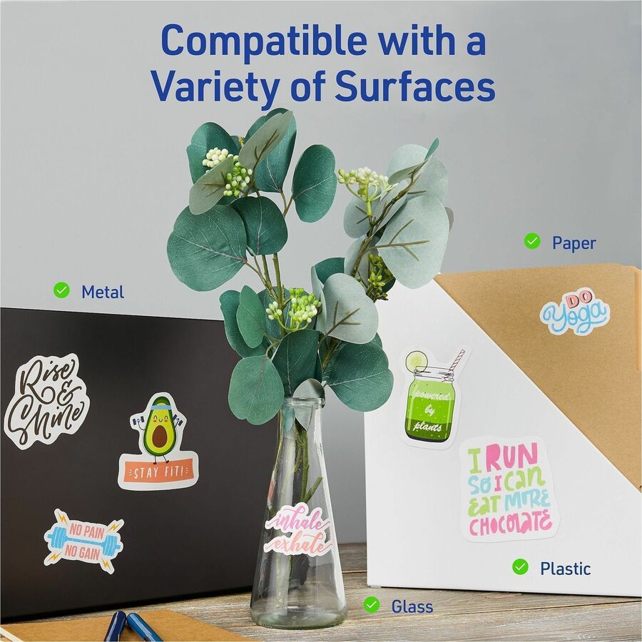 Avery Sticker Project Paper - Letter - 8 1/2" x 11" - Matte - 6 / Carton - Repositionable, Acid-free, Lignin-free, Printable - Matte White