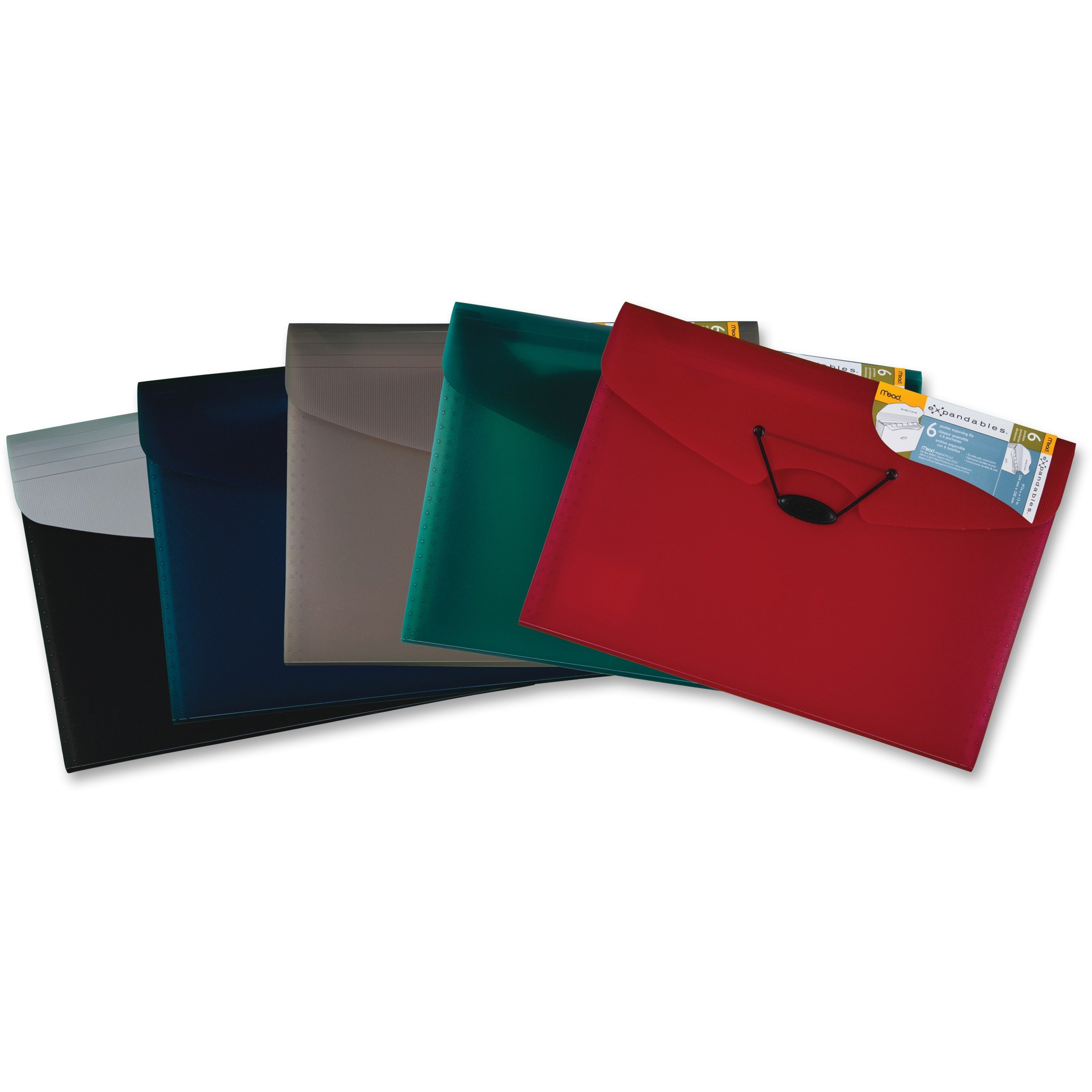 MeadWestvaco Poly Expanding File - 9 1/4" x 13" - 6 Pocket(s) - Poly - Assorted - 1 Each - 