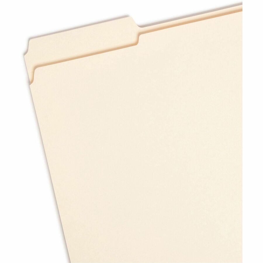 Reinforced Tab Manila File Folders, 1/3-Cut Tabs: Assorted, Letter Size, 0.75" Expansion, 14-pt Manila, 100/Box