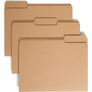 Heavyweight Kraft File Folder, 1/3-Cut Tabs: Assorted, Letter Size, 0.75" Expansion, 17-pt Kraft, Brown, 50/Box