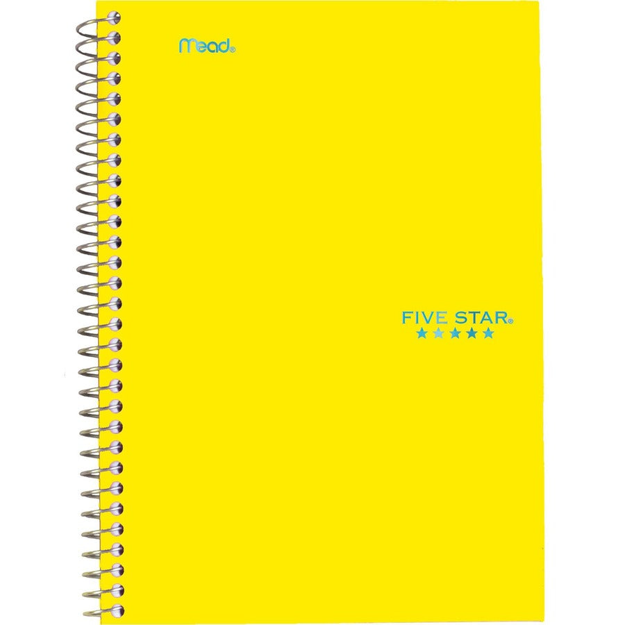 Five Star 5-Subject Notebook - Wire Bound - College Ruled - 6" x 9 1/2" - White Paper - Plastic Cover - Pocket Divider, Perforated, Subject - 1 Each
