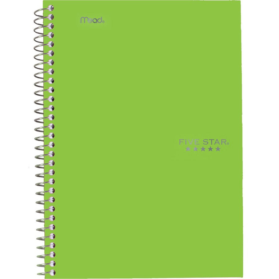 Five Star 5-Subject Notebook - Wire Bound - College Ruled - 6" x 9 1/2" - White Paper - Plastic Cover - Pocket Divider, Perforated, Subject - 1 Each