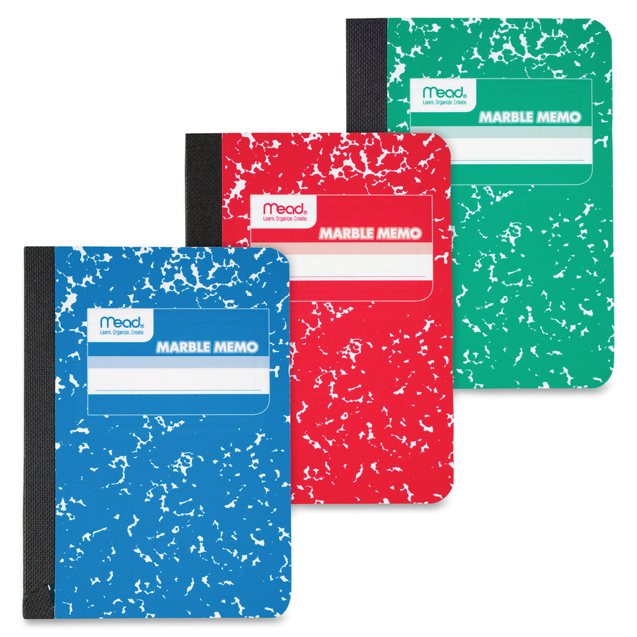mead-square-deal-colored-memo-book-80-sheets-tape-bound-3-1-2-x-4-1-2-assorted-marble-cover-1-each_mea45417 - 4
