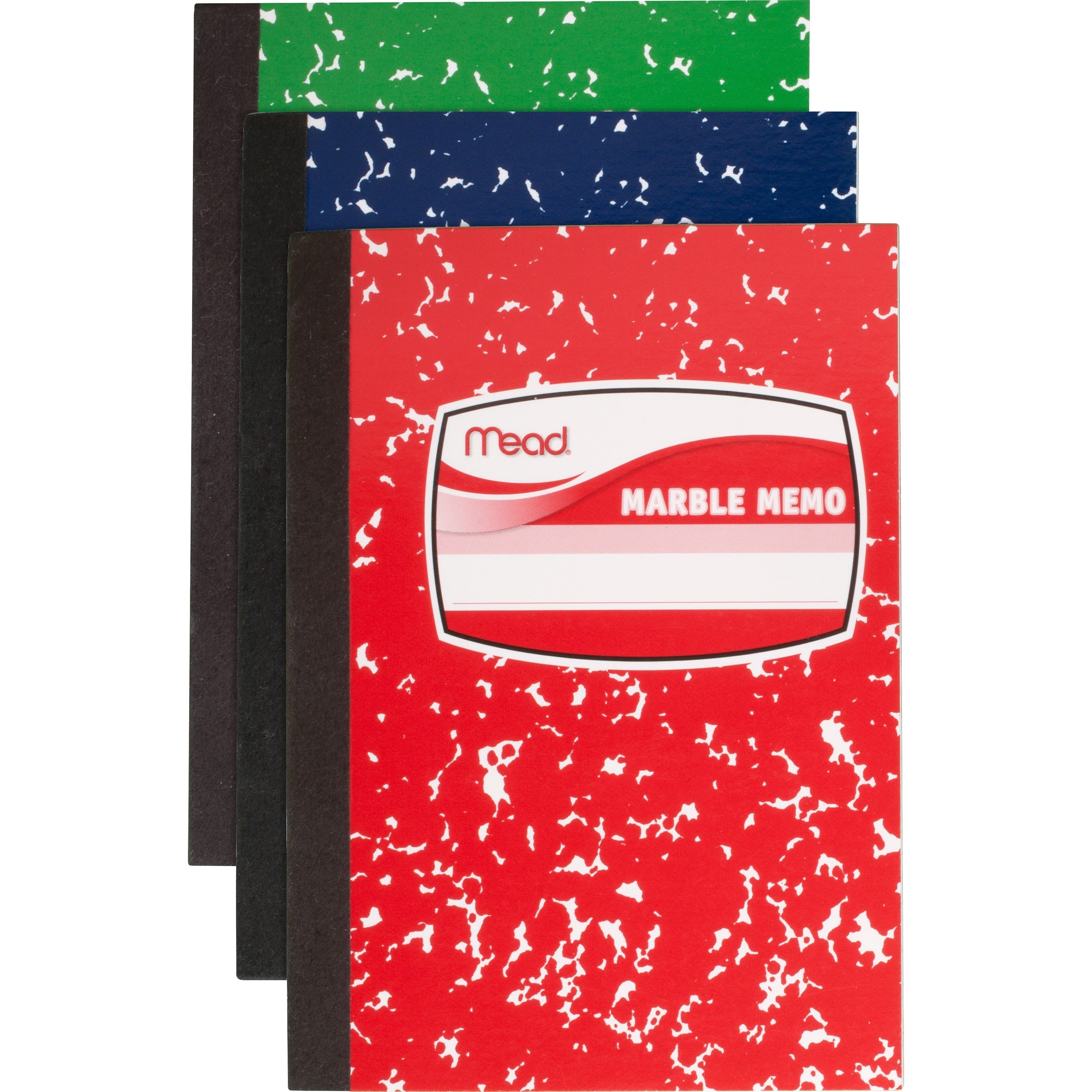 mead-square-deal-colored-memo-book-80-sheets-tape-bound-3-1-2-x-4-1-2-assorted-marble-cover-1-each_mea45417 - 2