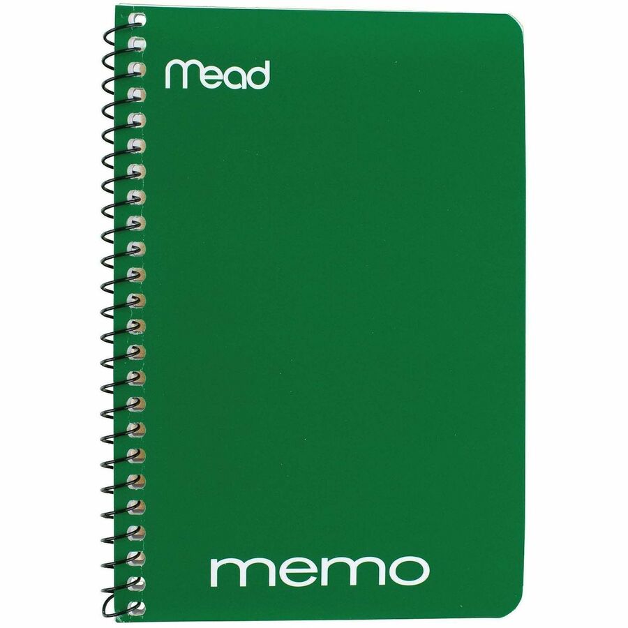 Mead Wirebound Memo Notebook - 40 Sheets - Wire Bound - 4" x 6" - Assorted Paper - TanBoard Cover - 1 Each