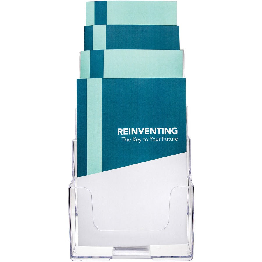 4-Compartment DocuHolder, Booklet Size, 6.88w x 6.25d x 10h, Clear