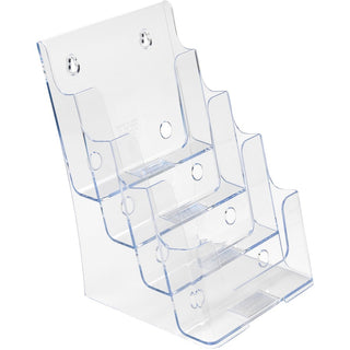 4-Compartment DocuHolder, Booklet Size, 6.88w x 6.25d x 10h, Clear