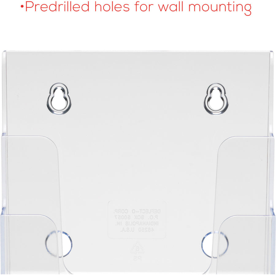 4-Compartment DocuHolder, Booklet Size, 6.88w x 6.25d x 10h, Clear