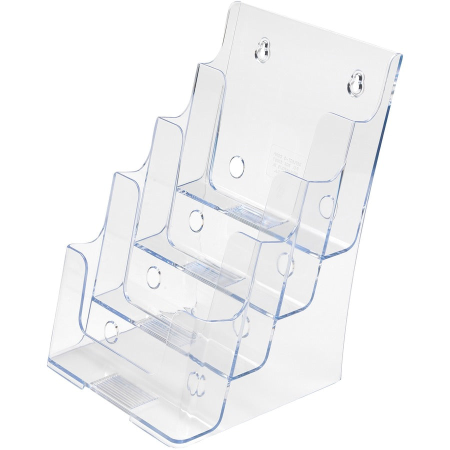4-Compartment DocuHolder, Booklet Size, 6.88w x 6.25d x 10h, Clear