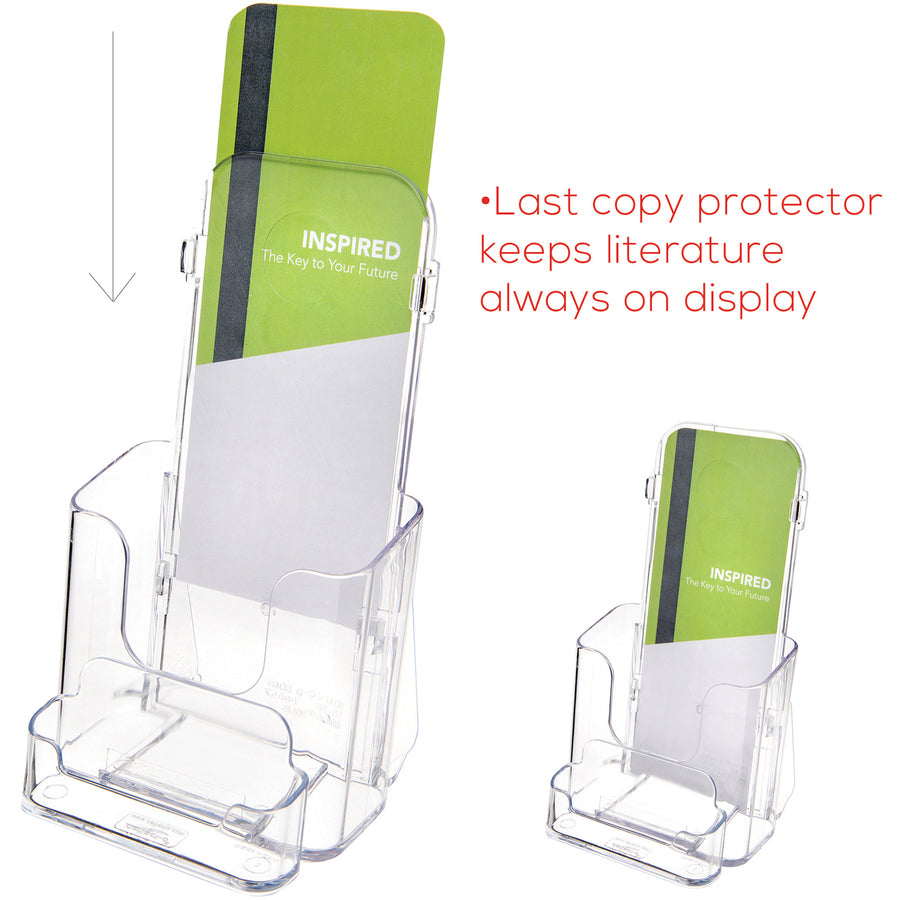 DocuHolder for Countertop/Wall-Mount w/Card Holder, 4.38w x 4.25d x 7.75h, Clear