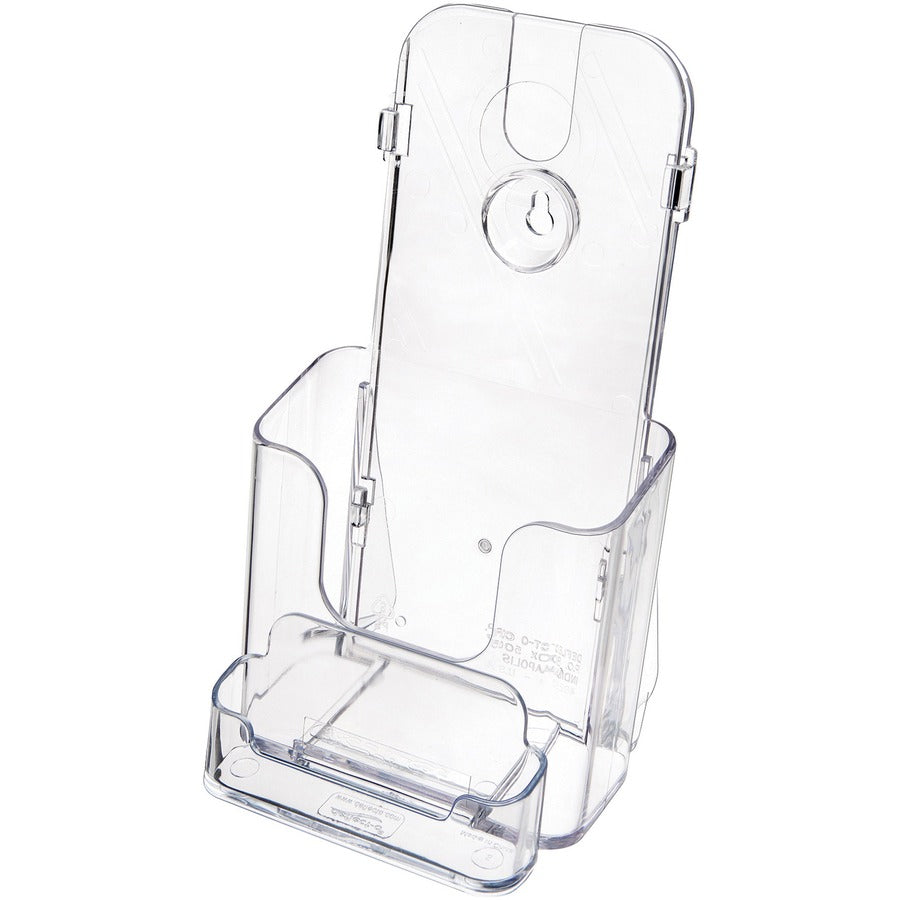 DocuHolder for Countertop/Wall-Mount w/Card Holder, 4.38w x 4.25d x 7.75h, Clear